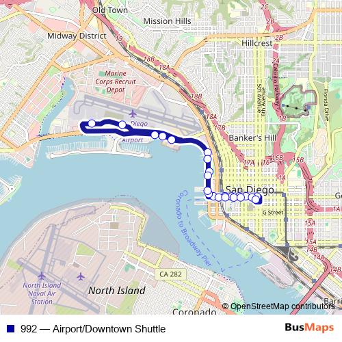 992 bus Line Map
