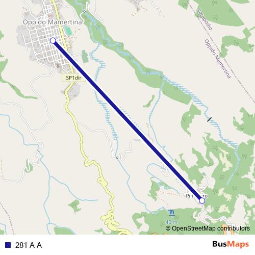 281 A A bus Line Map