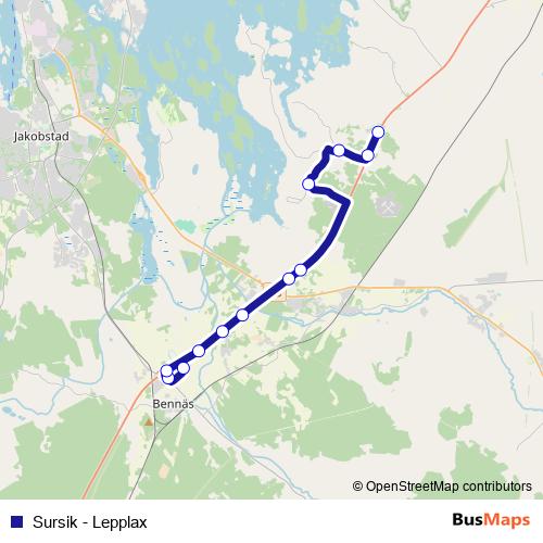 Sursik - Lepplax bus Line Map