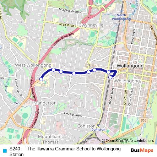 S240 bus Line Map