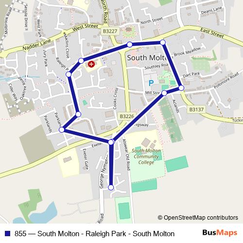 855 bus Line Map