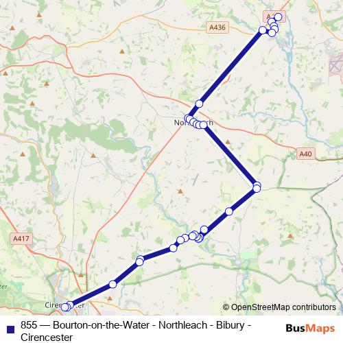 855 bus Line Map