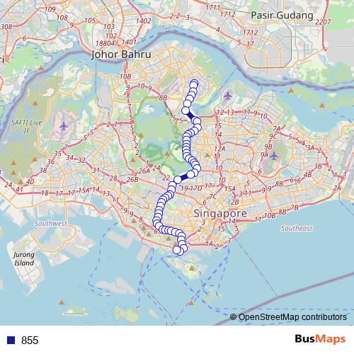 855 bus Line Map