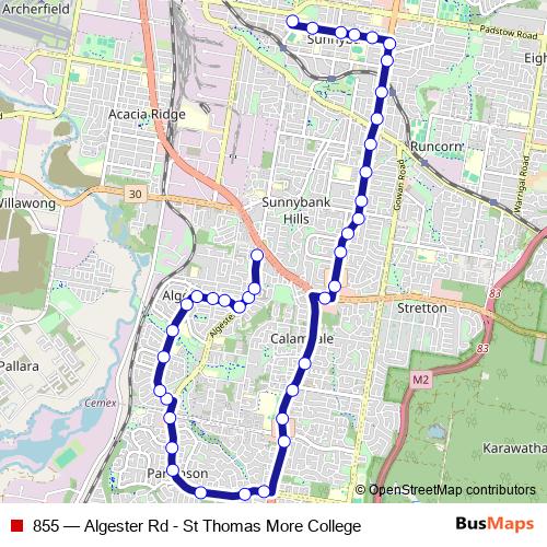 855 bus Line Map
