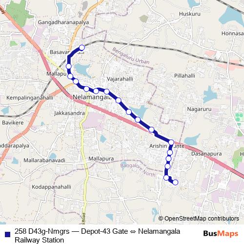 258 D43g-Nmgrs bus Line Map
