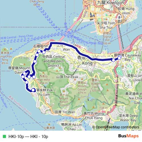 HKI-10p bus Line Map