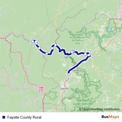 Fayette County Rural bus Line Map