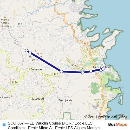 SCO 857 bus Line Map