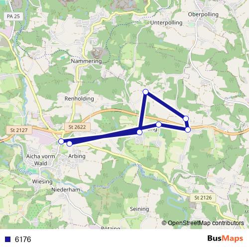 6176 bus Line Map