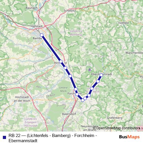 RB 22 rail Line Map