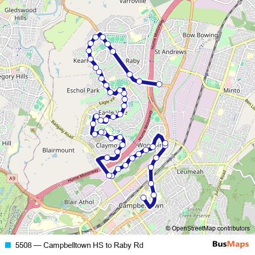 5508 bus Line Map