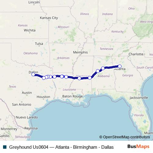 Greyhound Us0604 bus Line Map