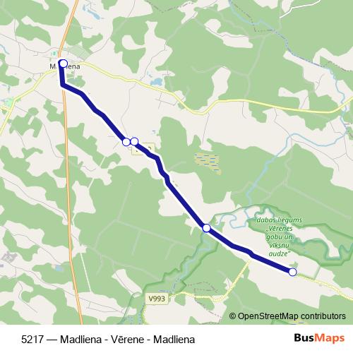 5217 bus Line Map