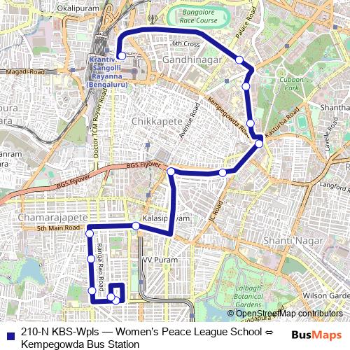 210-N KBS-Wpls bus Line Map