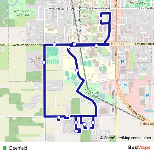 Deerfield bus Line Map