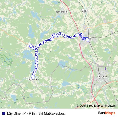 Läyliäinen P - Riihimäki Matkakeskus bus Line Map