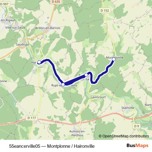 55eancerville05 bus Line Map