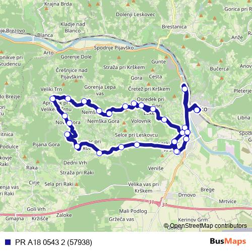 PR A18 0543 2 (57938) bus Line Map