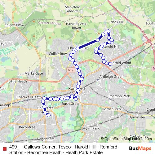 499 bus Line Map