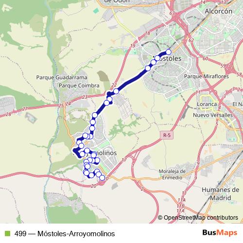 499 bus Line Map