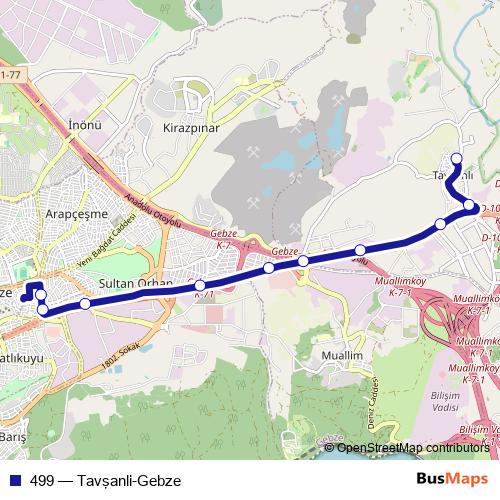 499 bus Line Map