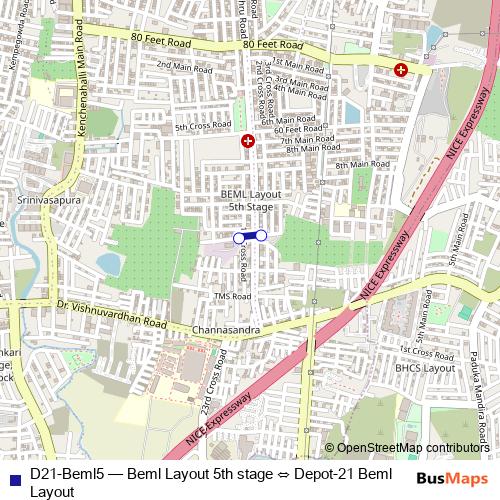 D21-Beml5 bus Line Map