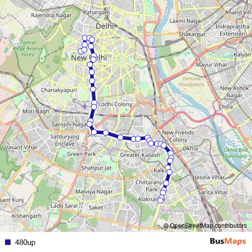 480up bus Line Map