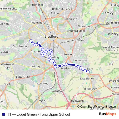 T1 bus Line Map