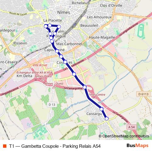 T1 bus Line Map