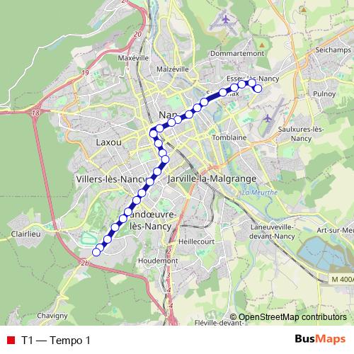 T1 bus Line Map