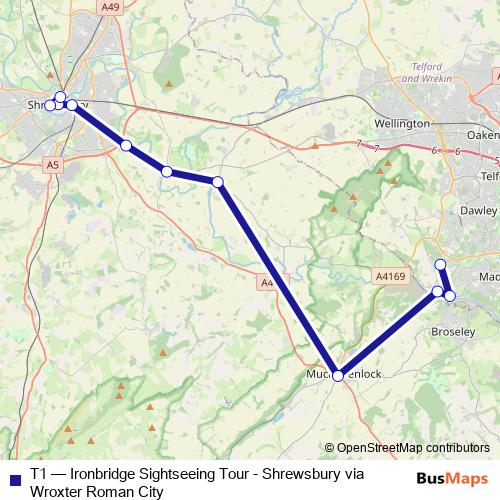 T1 bus Line Map