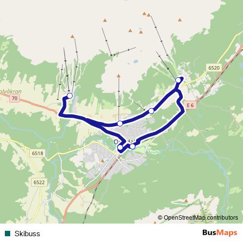 Skibuss bus Line Map