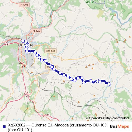 Xg602002 bus Line Map