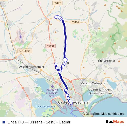 Linea 110 bus Line Map