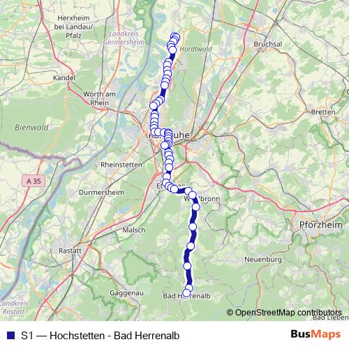 S1 tram Line Map