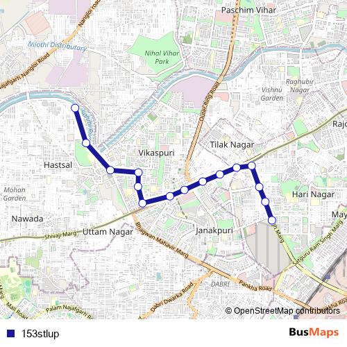 153stlup bus Line Map