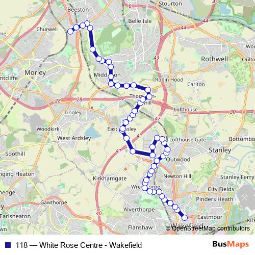 118 bus Line Map