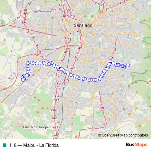 118 bus Line Map