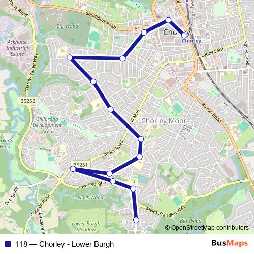 118 bus Line Map
