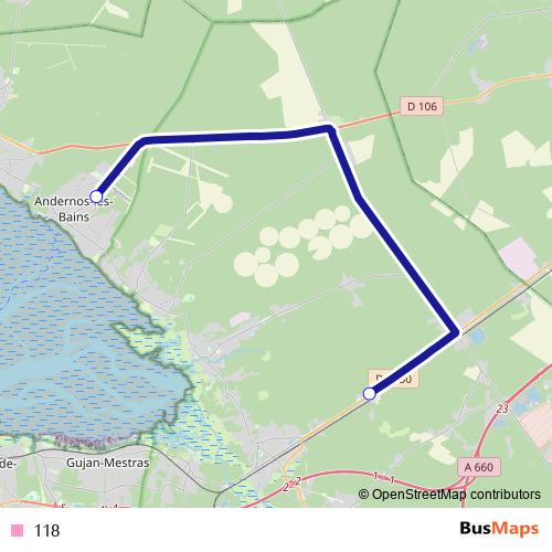 118 bus Line Map