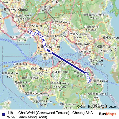 118 bus Line Map