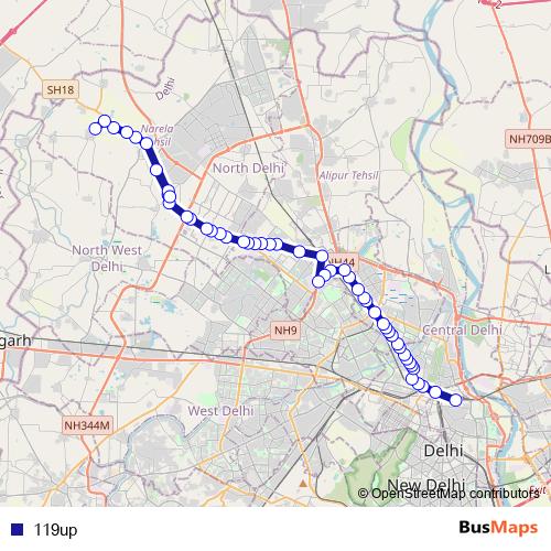 119up bus Line Map