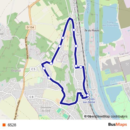 6528 bus Line Map