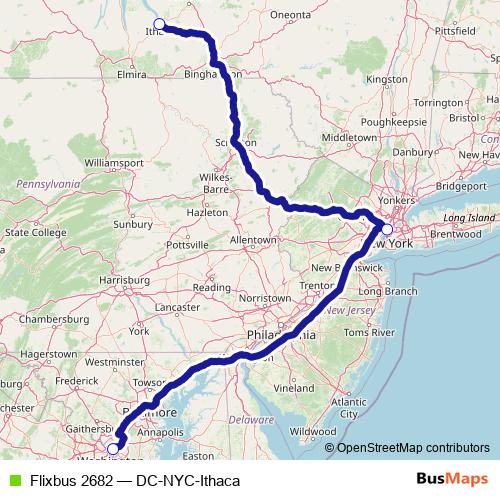 Flixbus 2682 bus Line Map