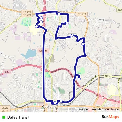 Dallas Transit bus Line Map