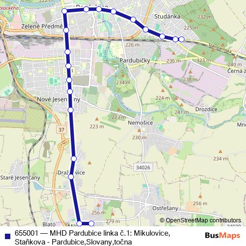 655001 trolleybus Line Map