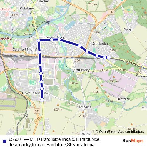 655001 trolleybus Line Map