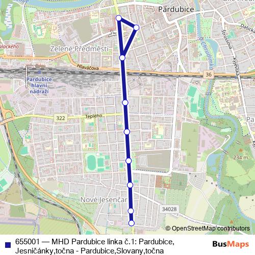 655001 trolleybus Line Map