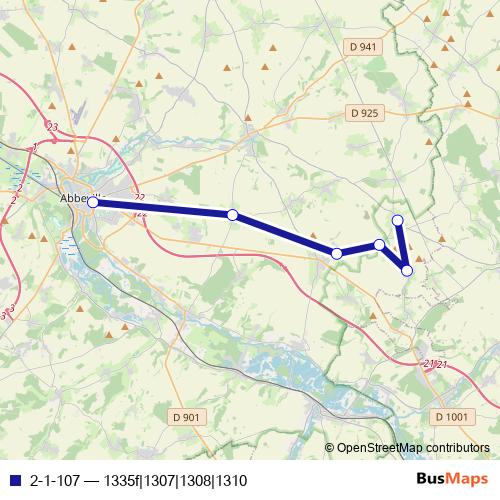 2-1-107 bus Line Map