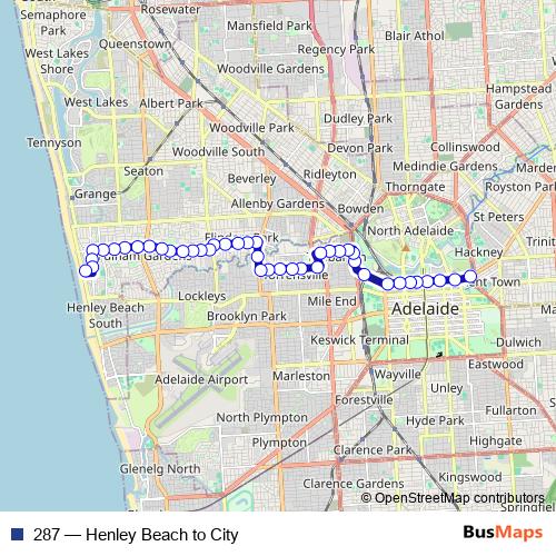 287 bus Line Map